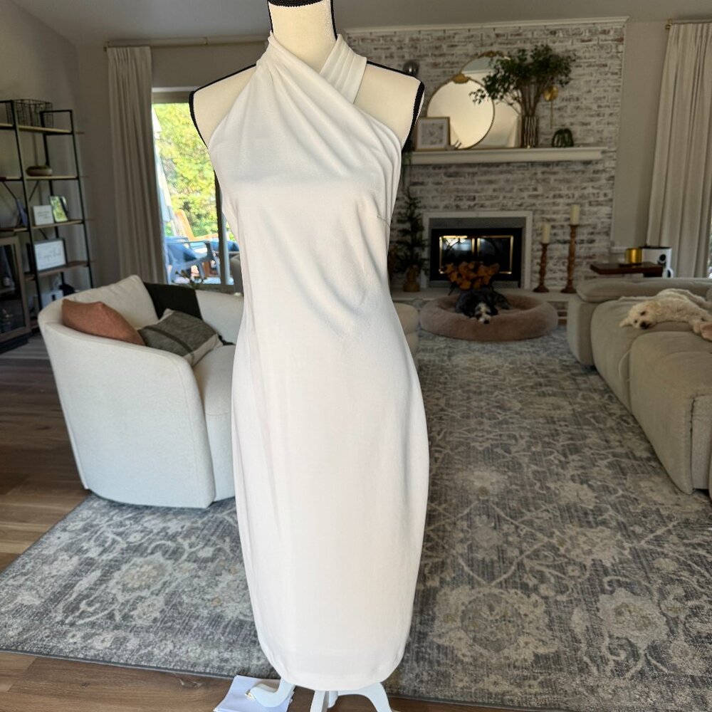 White RACHEL ROY Halter Sheath Dress
